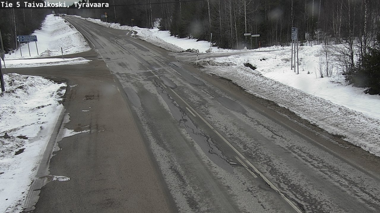 Weather Camera Image Road 5 Taivalkoski, Tyrävaara, Taivalkoski, Pohjois-Pohjanmaa
