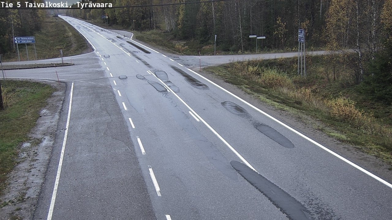 Weather Camera Image Väg 5 Taivalkoski, Tyrävaara, Taivalkoski, Pohjois-Pohjanmaa