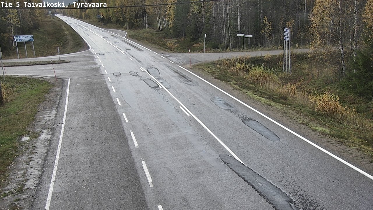 Weather Camera Image Väg 5 Taivalkoski, Tyrävaara, Taivalkoski, Pohjois-Pohjanmaa