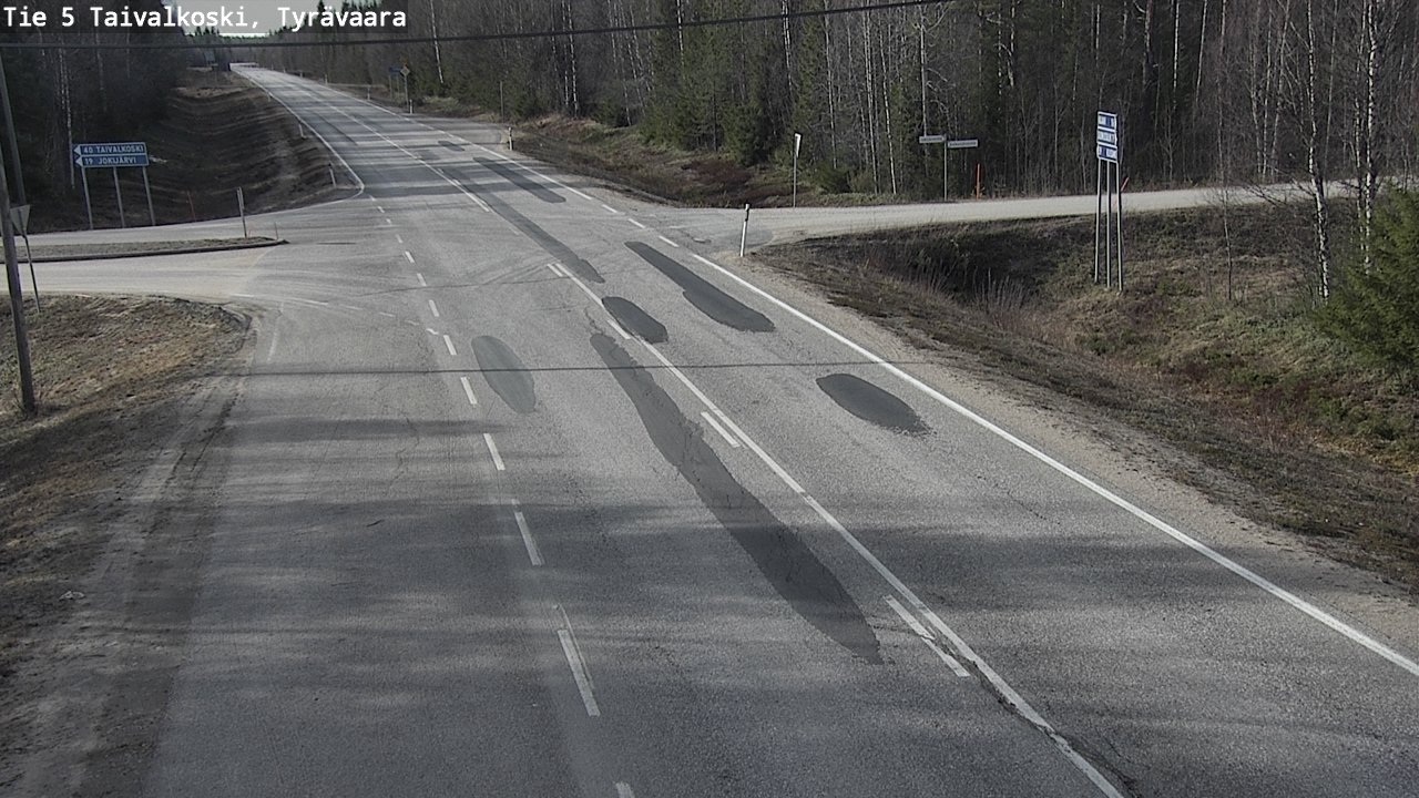 Weather Camera Image Road 5 Taivalkoski, Tyrävaara, Taivalkoski, Pohjois-Pohjanmaa