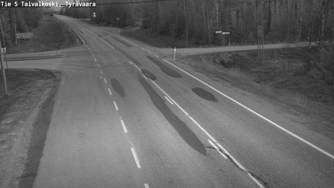 Weather Camera Image Road 5 Taivalkoski, Tyrävaara, Taivalkoski, Pohjois-Pohjanmaa