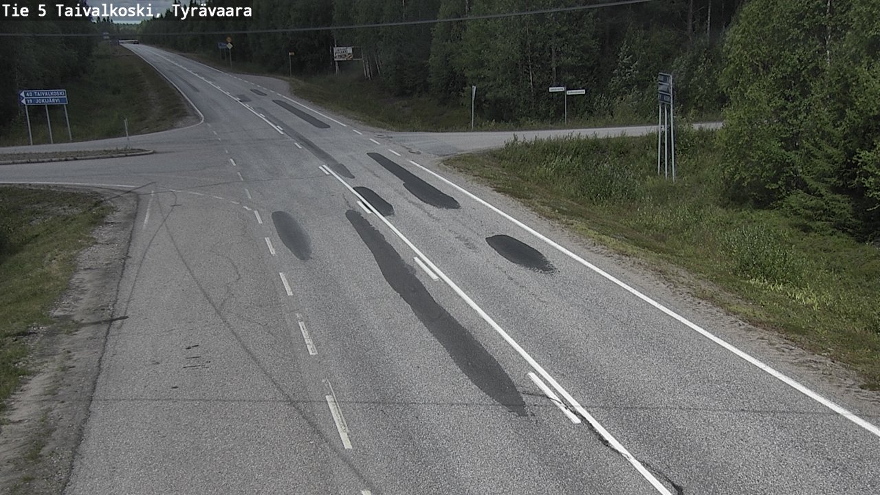 Weather Camera Image Road 5 Taivalkoski, Tyrävaara, Taivalkoski, Pohjois-Pohjanmaa