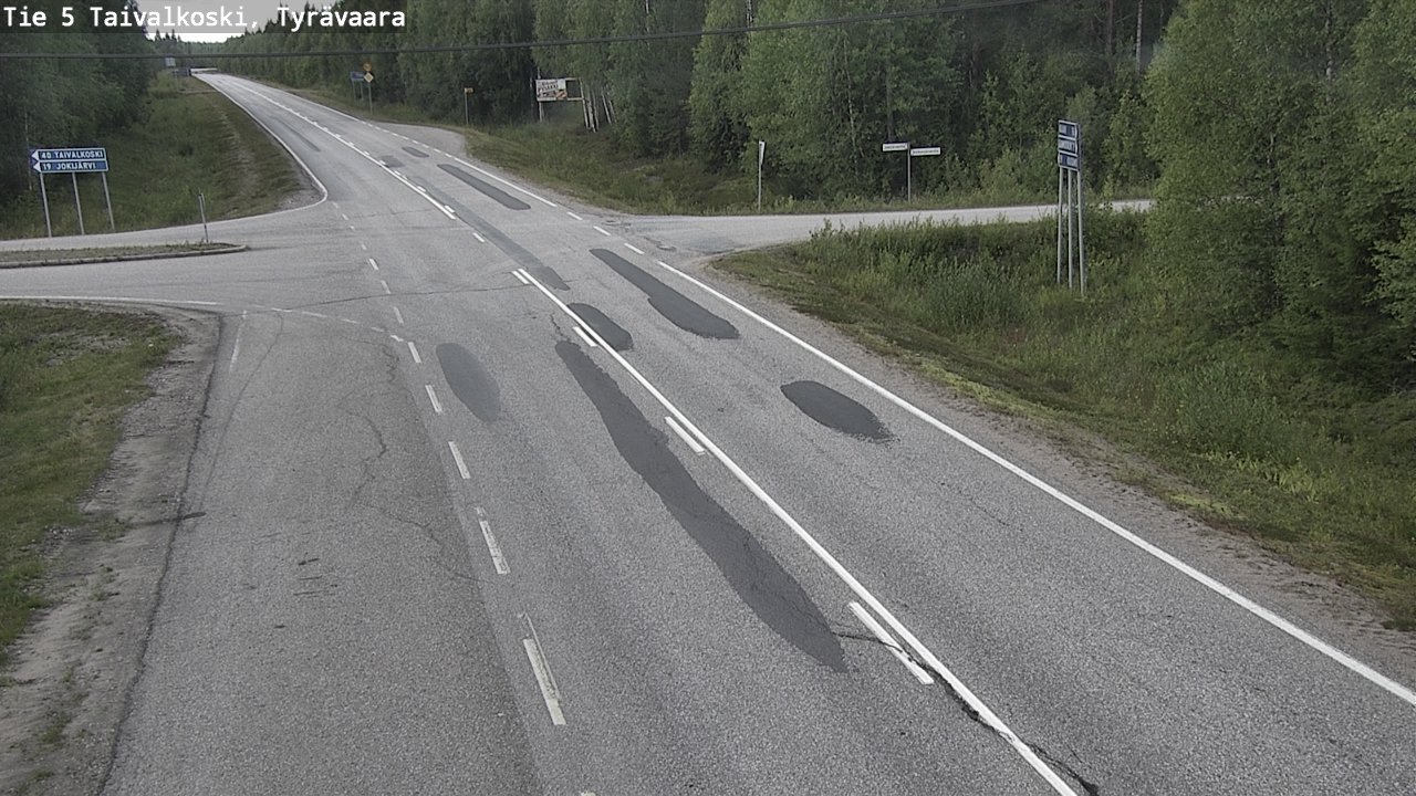 Weather Camera Image Väg 5 Taivalkoski, Tyrävaara, Taivalkoski, Pohjois-Pohjanmaa