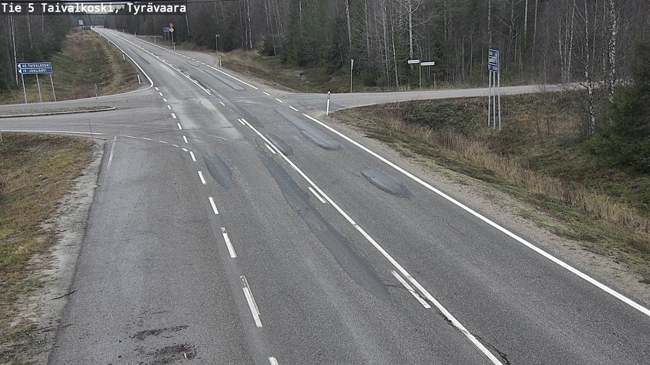 Weather Camera Image Väg 5 Taivalkoski, Tyrävaara, Taivalkoski, Pohjois-Pohjanmaa