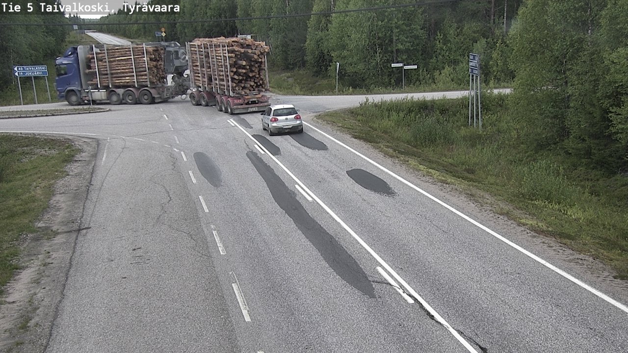 Weather Camera Image Väg 5 Taivalkoski, Tyrävaara, Taivalkoski, Pohjois-Pohjanmaa