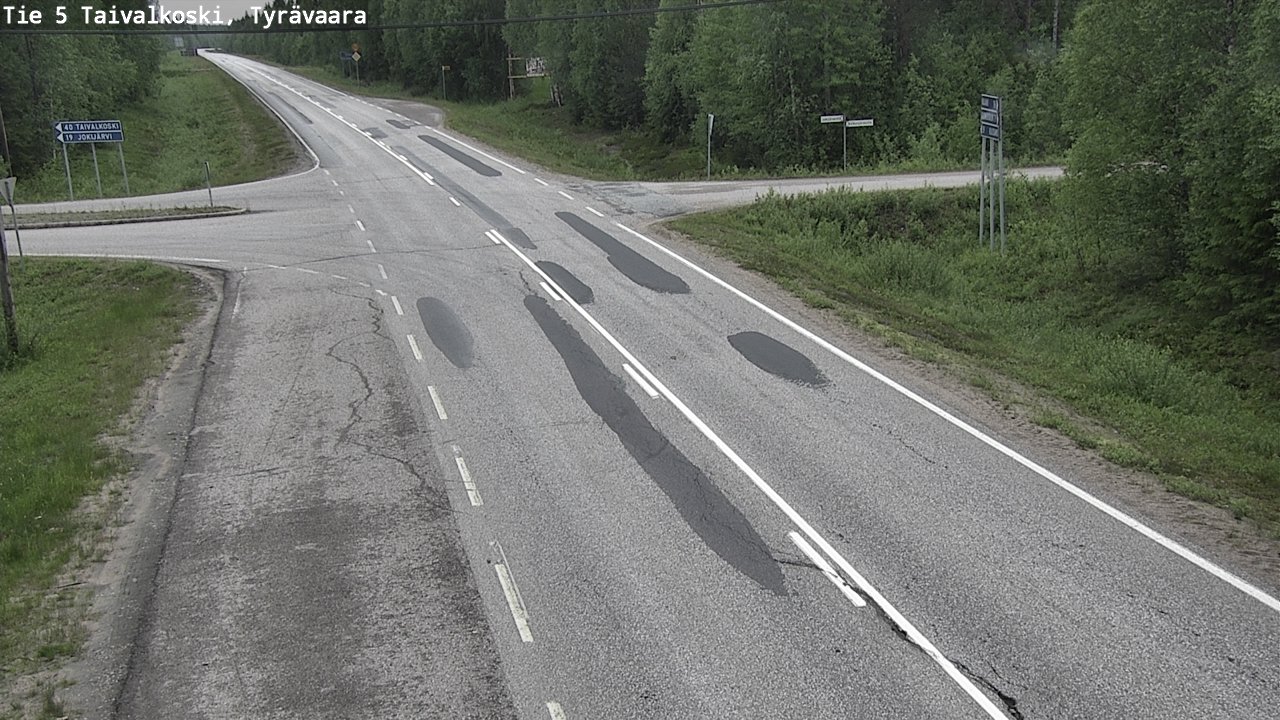 Weather Camera Image Väg 5 Taivalkoski, Tyrävaara, Taivalkoski, Pohjois-Pohjanmaa