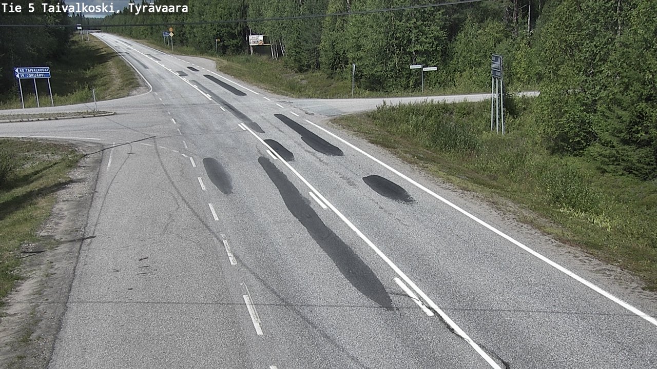 Weather Camera Image Väg 5 Taivalkoski, Tyrävaara, Taivalkoski, Pohjois-Pohjanmaa