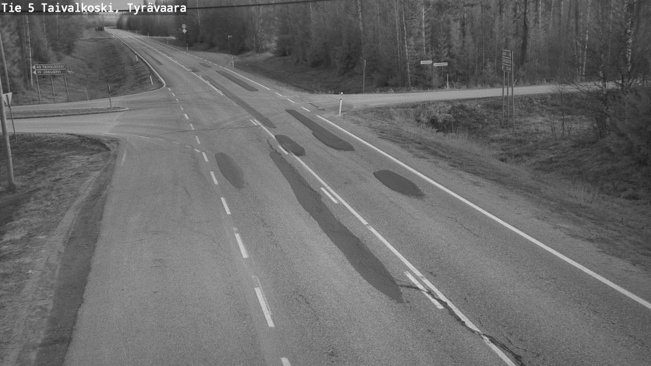 Weather Camera Image Road 5 Taivalkoski, Tyrävaara, Taivalkoski, Pohjois-Pohjanmaa