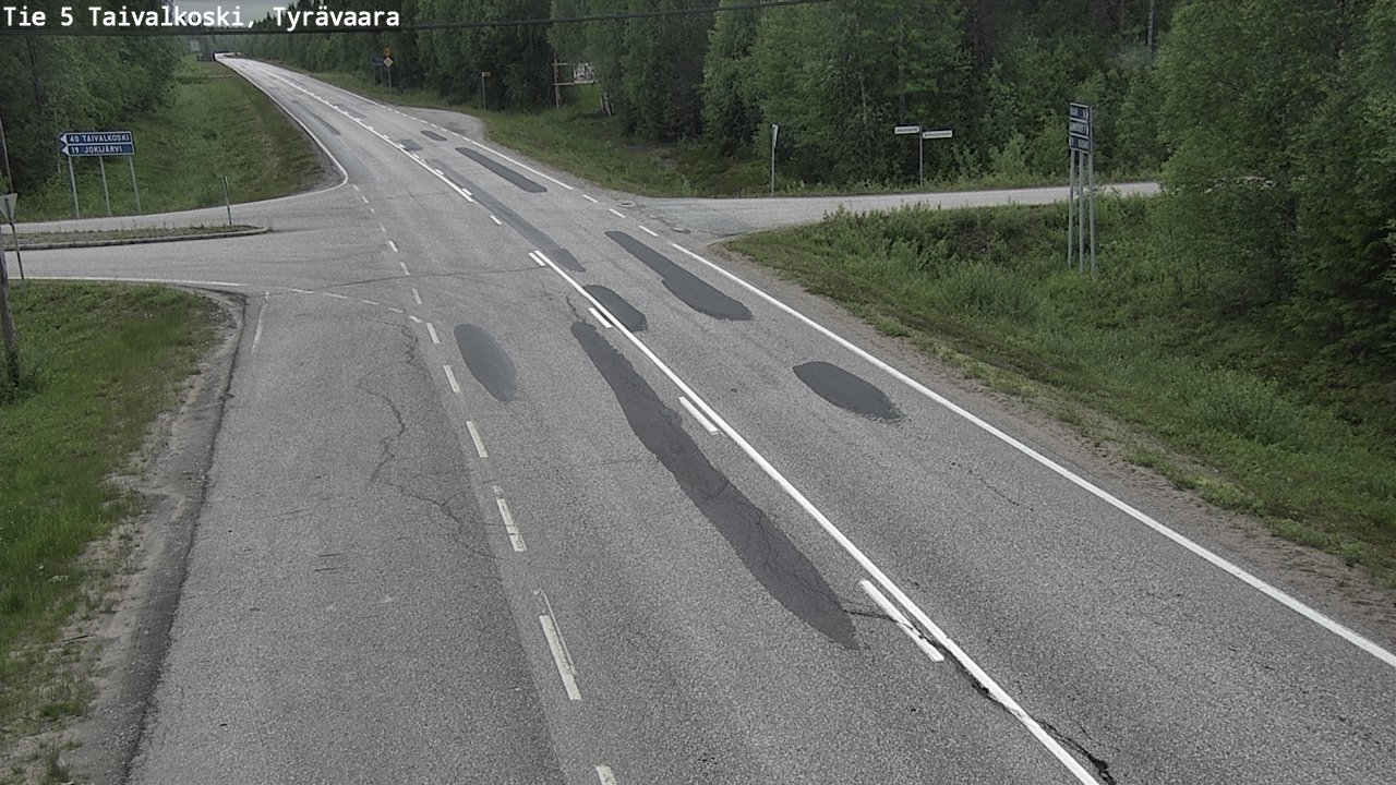 Weather Camera Image Väg 5 Taivalkoski, Tyrävaara, Taivalkoski, Pohjois-Pohjanmaa