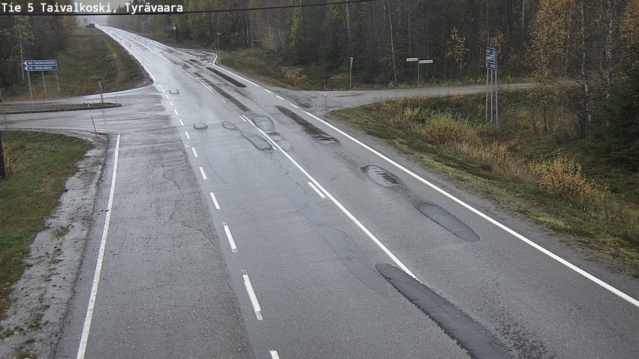 Weather Camera Image Väg 5 Taivalkoski, Tyrävaara, Taivalkoski, Pohjois-Pohjanmaa