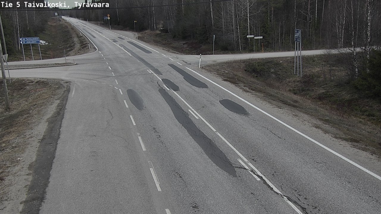 Weather Camera Image Road 5 Taivalkoski, Tyrävaara, Taivalkoski, Pohjois-Pohjanmaa