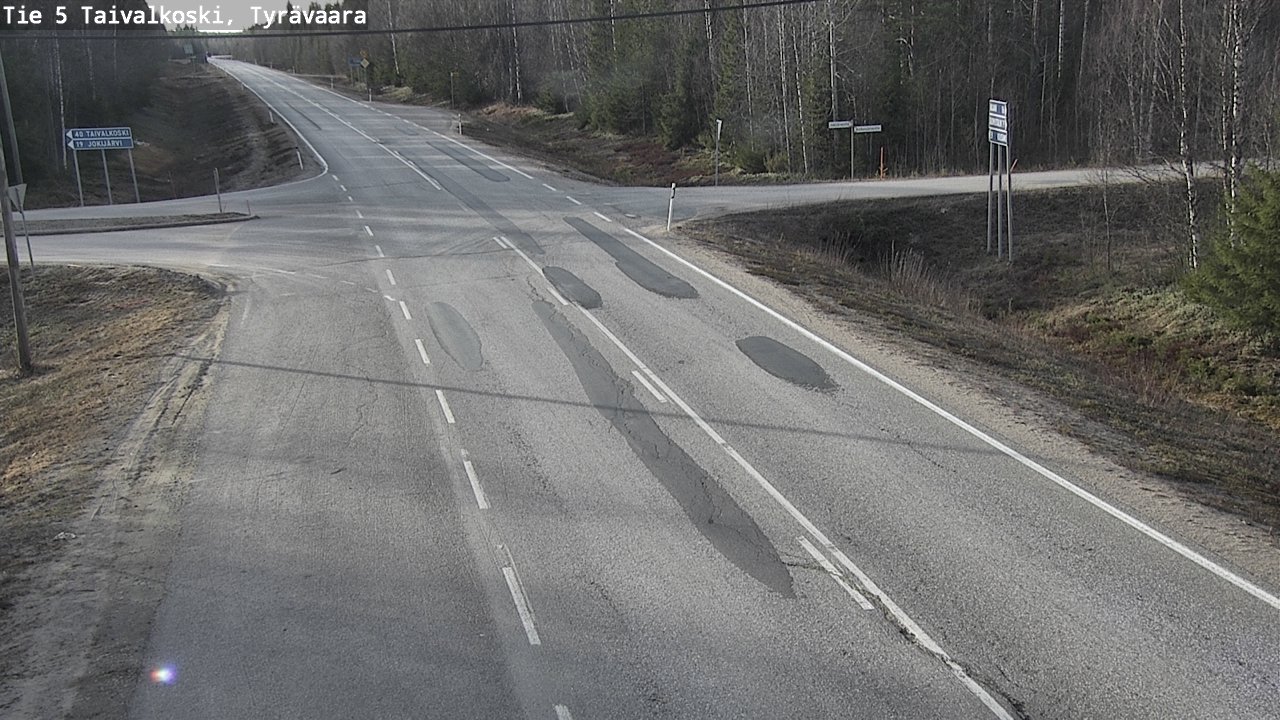Weather Camera Image Road 5 Taivalkoski, Tyrävaara, Taivalkoski, Pohjois-Pohjanmaa