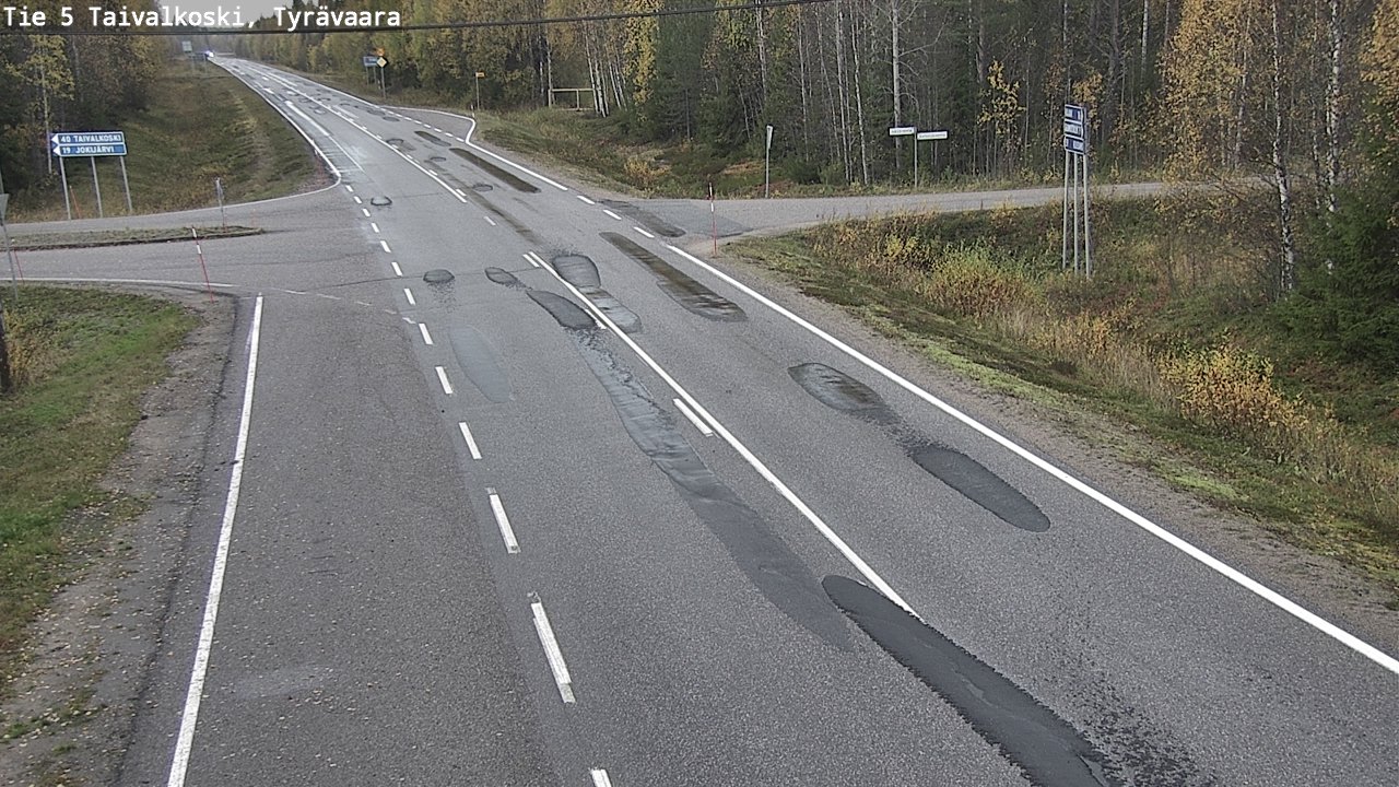 Weather Camera Image Väg 5 Taivalkoski, Tyrävaara, Taivalkoski, Pohjois-Pohjanmaa