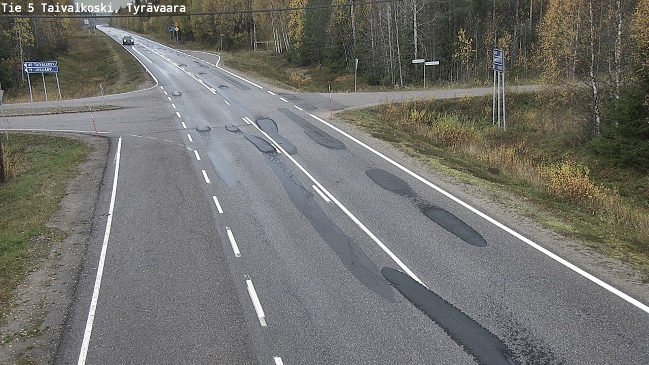 Weather Camera Image Väg 5 Taivalkoski, Tyrävaara, Taivalkoski, Pohjois-Pohjanmaa