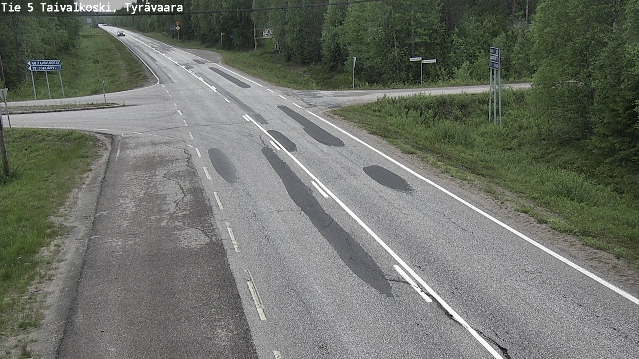 Weather Camera Image Väg 5 Taivalkoski, Tyrävaara, Taivalkoski, Pohjois-Pohjanmaa
