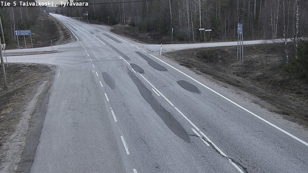 Weather Camera Image Road 5 Taivalkoski, Tyrävaara, Taivalkoski, Pohjois-Pohjanmaa