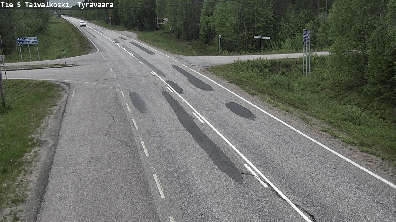 Weather Camera Image Väg 5 Taivalkoski, Tyrävaara, Taivalkoski, Pohjois-Pohjanmaa