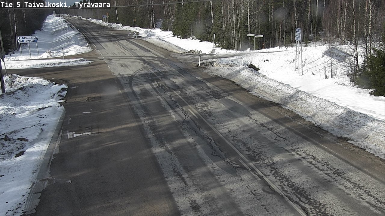Weather Camera Image Road 5 Taivalkoski, Tyrävaara, Taivalkoski, Pohjois-Pohjanmaa