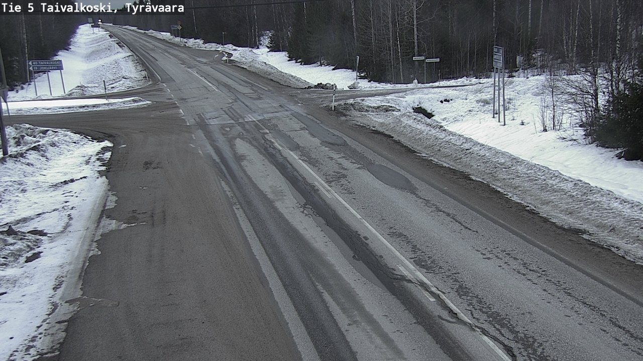 Weather Camera Image Väg 5 Taivalkoski, Tyrävaara, Taivalkoski, Pohjois-Pohjanmaa