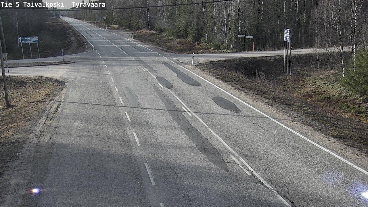 Weather Camera Image Road 5 Taivalkoski, Tyrävaara, Taivalkoski, Pohjois-Pohjanmaa