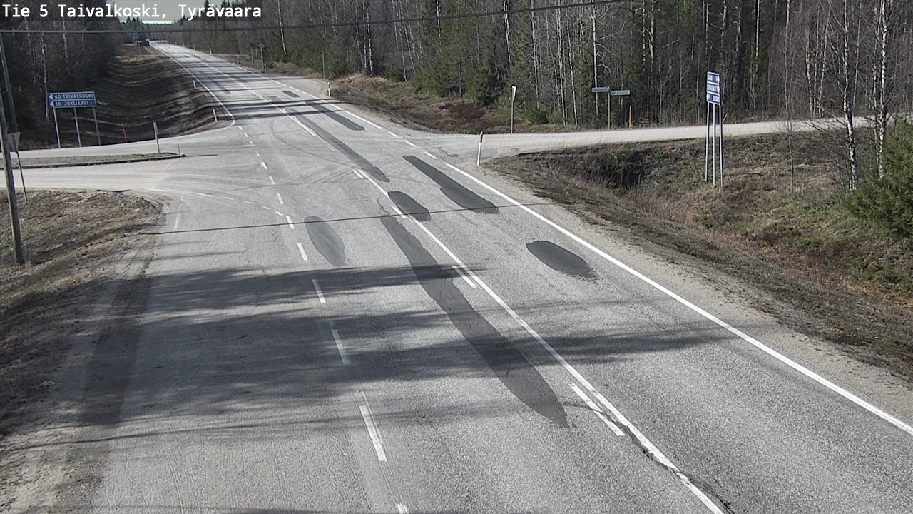 Weather Camera Image Road 5 Taivalkoski, Tyrävaara, Taivalkoski, Pohjois-Pohjanmaa