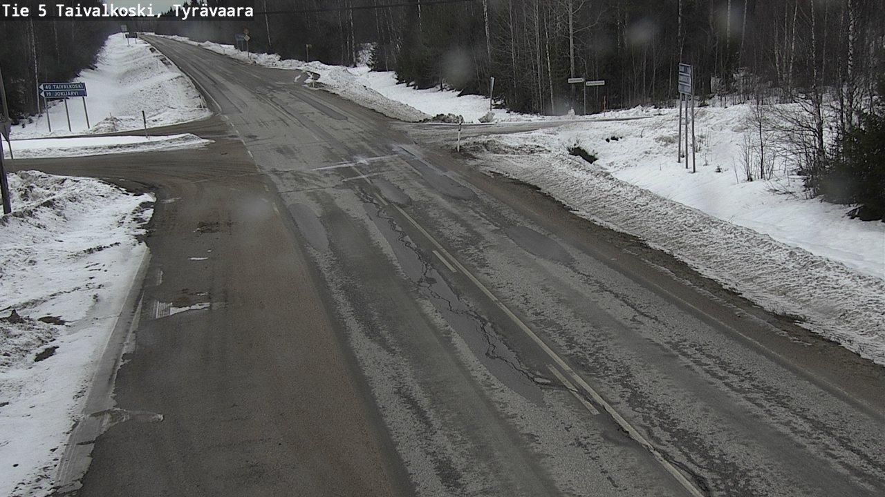 Weather Camera Image Road 5 Taivalkoski, Tyrävaara, Taivalkoski, Pohjois-Pohjanmaa