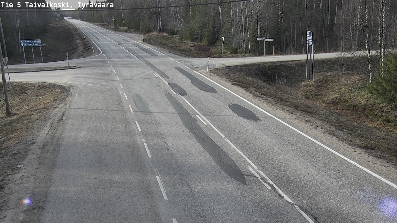 Weather Camera Image Road 5 Taivalkoski, Tyrävaara, Taivalkoski, Pohjois-Pohjanmaa