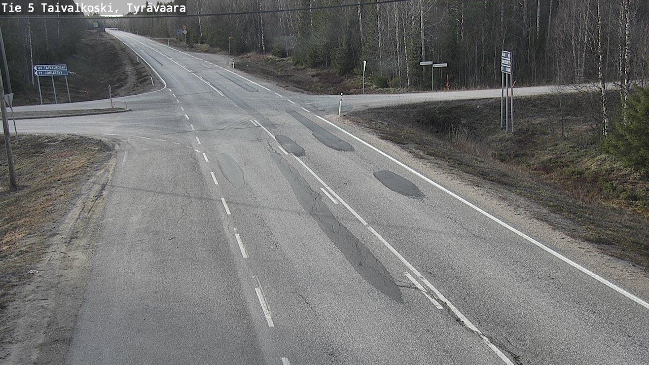 Weather Camera Image Road 5 Taivalkoski, Tyrävaara, Taivalkoski, Pohjois-Pohjanmaa