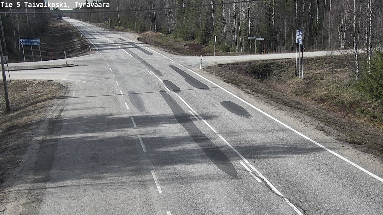 Weather Camera Image Road 5 Taivalkoski, Tyrävaara, Taivalkoski, Pohjois-Pohjanmaa