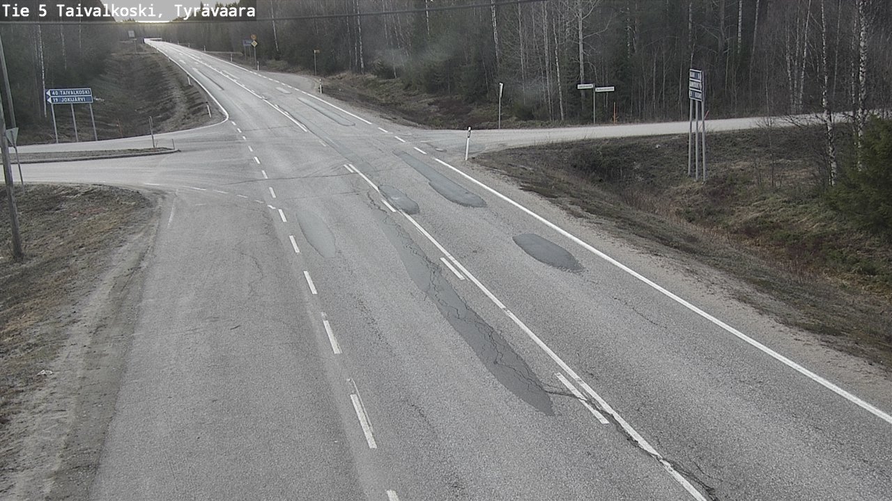 Weather Camera Image Road 5 Taivalkoski, Tyrävaara, Taivalkoski, Pohjois-Pohjanmaa