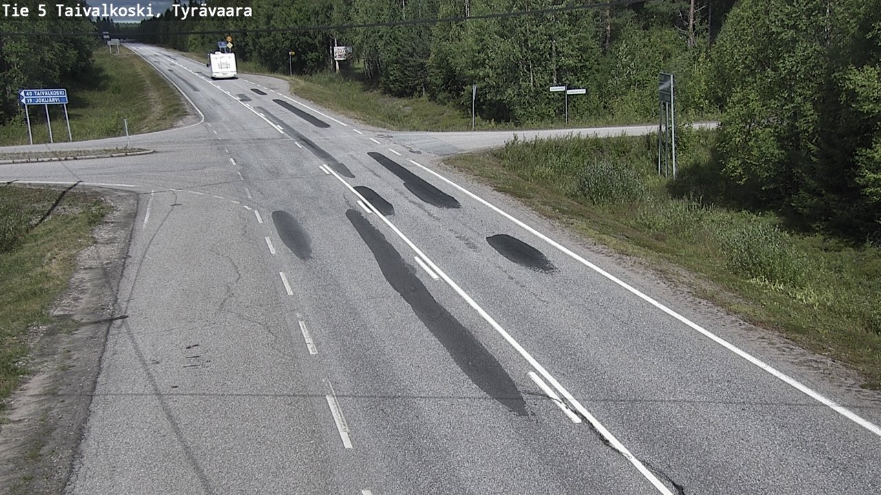Weather Camera Image Road 5 Taivalkoski, Tyrävaara, Taivalkoski, Pohjois-Pohjanmaa