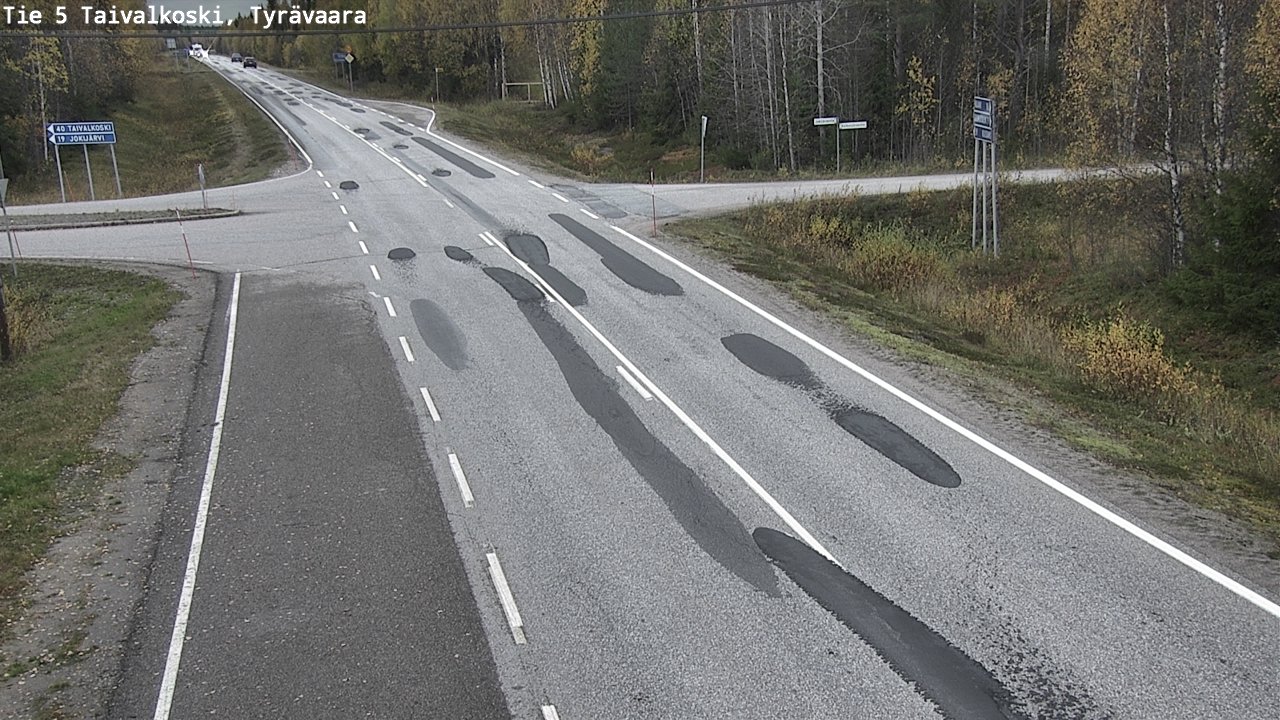 Weather Camera Image Väg 5 Taivalkoski, Tyrävaara, Taivalkoski, Pohjois-Pohjanmaa