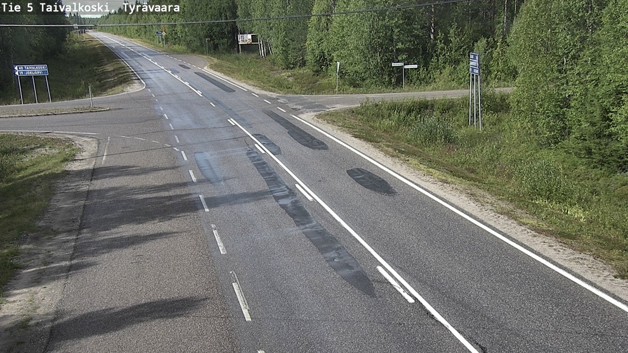 Weather Camera Image Väg 5 Taivalkoski, Tyrävaara, Taivalkoski, Pohjois-Pohjanmaa