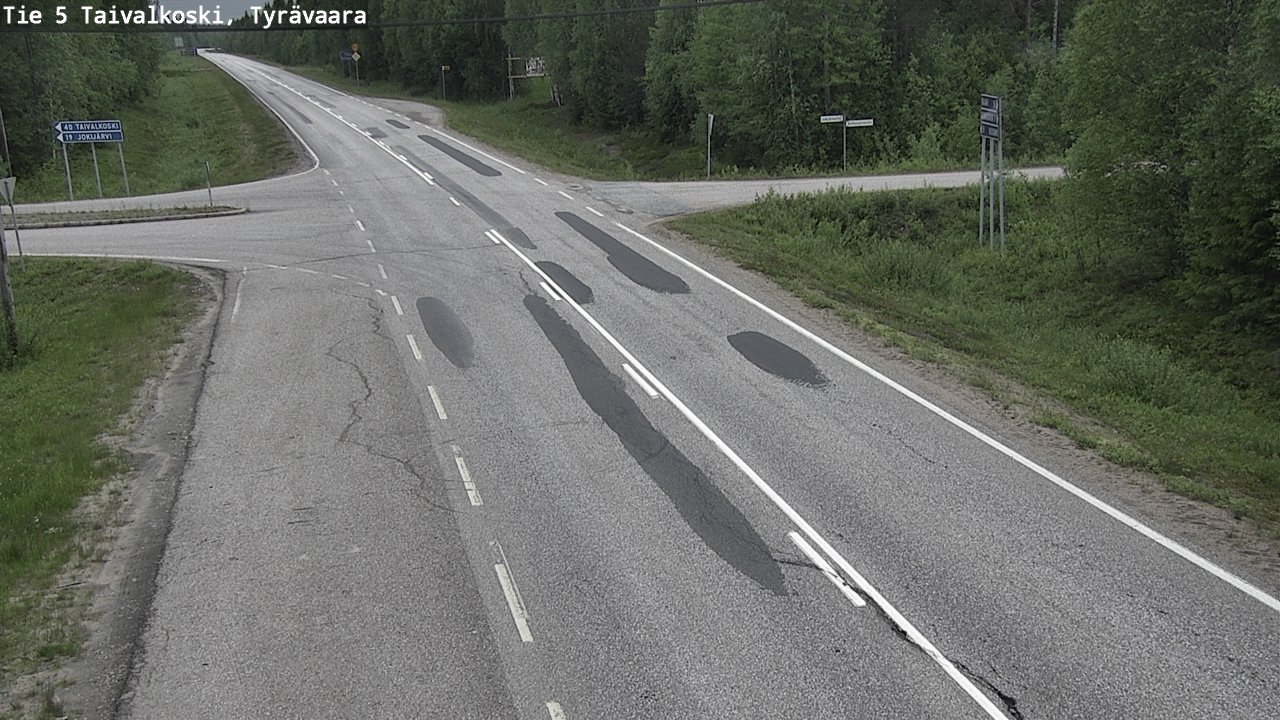 Weather Camera Image Väg 5 Taivalkoski, Tyrävaara, Taivalkoski, Pohjois-Pohjanmaa