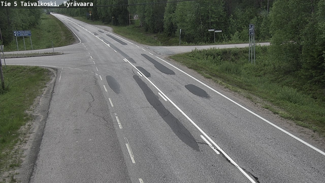 Weather Camera Image Väg 5 Taivalkoski, Tyrävaara, Taivalkoski, Pohjois-Pohjanmaa