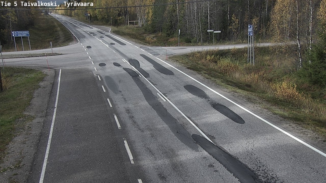 Weather Camera Image Väg 5 Taivalkoski, Tyrävaara, Taivalkoski, Pohjois-Pohjanmaa