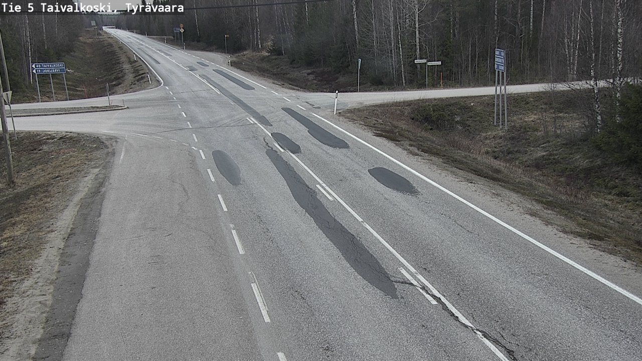 Weather Camera Image Road 5 Taivalkoski, Tyrävaara, Taivalkoski, Pohjois-Pohjanmaa