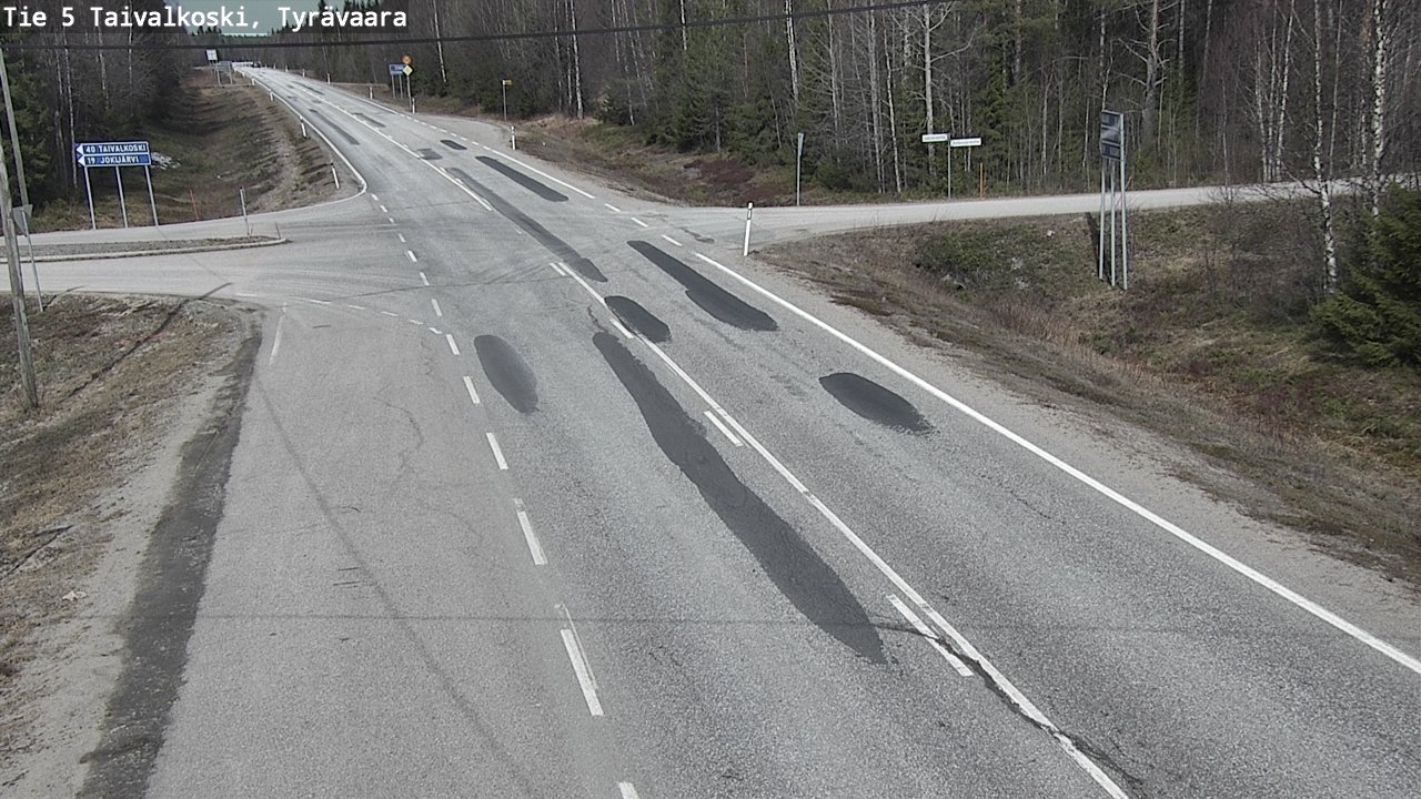 Weather Camera Image Road 5 Taivalkoski, Tyrävaara, Taivalkoski, Pohjois-Pohjanmaa
