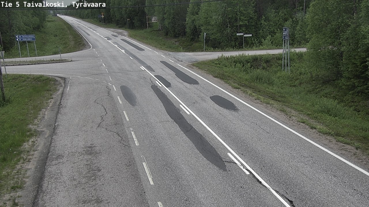 Weather Camera Image Väg 5 Taivalkoski, Tyrävaara, Taivalkoski, Pohjois-Pohjanmaa