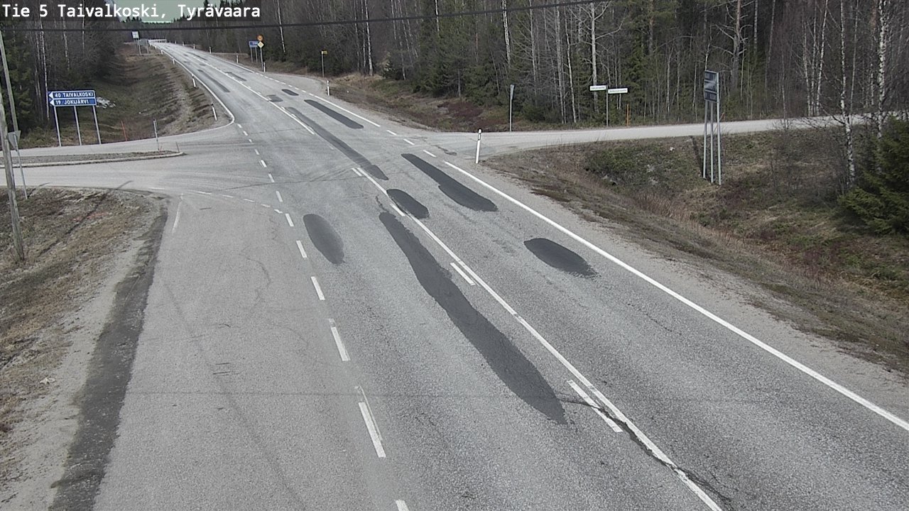 Weather Camera Image Road 5 Taivalkoski, Tyrävaara, Taivalkoski, Pohjois-Pohjanmaa