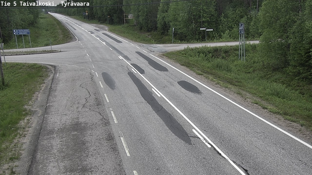 Weather Camera Image Väg 5 Taivalkoski, Tyrävaara, Taivalkoski, Pohjois-Pohjanmaa