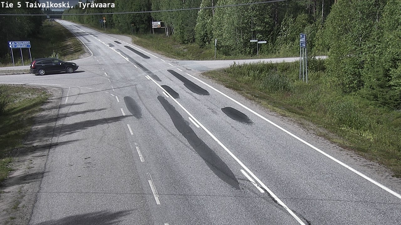 Weather Camera Image Väg 5 Taivalkoski, Tyrävaara, Taivalkoski, Pohjois-Pohjanmaa