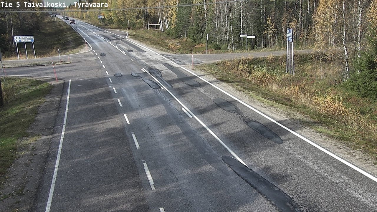 Weather Camera Image Väg 5 Taivalkoski, Tyrävaara, Taivalkoski, Pohjois-Pohjanmaa