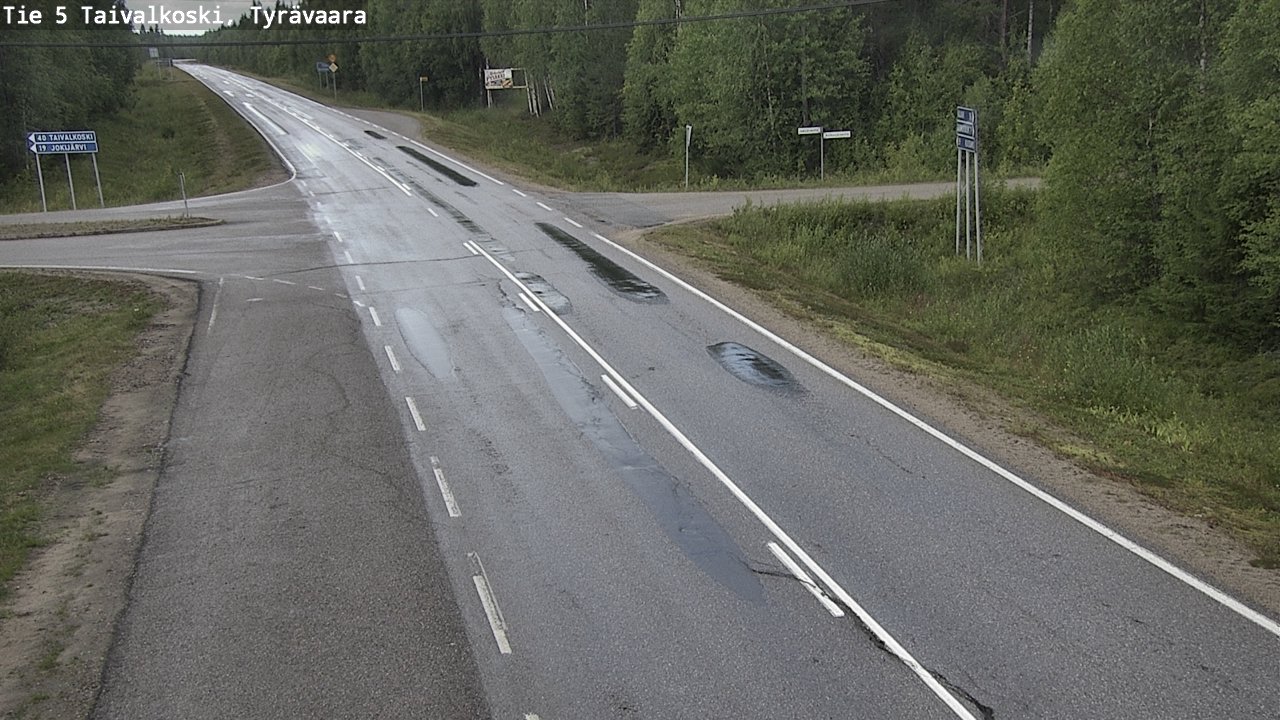 Weather Camera Image Väg 5 Taivalkoski, Tyrävaara, Taivalkoski, Pohjois-Pohjanmaa