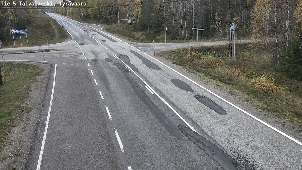 Weather Camera Image Väg 5 Taivalkoski, Tyrävaara, Taivalkoski, Pohjois-Pohjanmaa