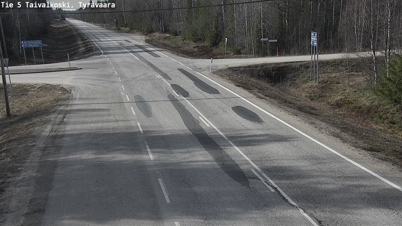 Weather Camera Image Road 5 Taivalkoski, Tyrävaara, Taivalkoski, Pohjois-Pohjanmaa
