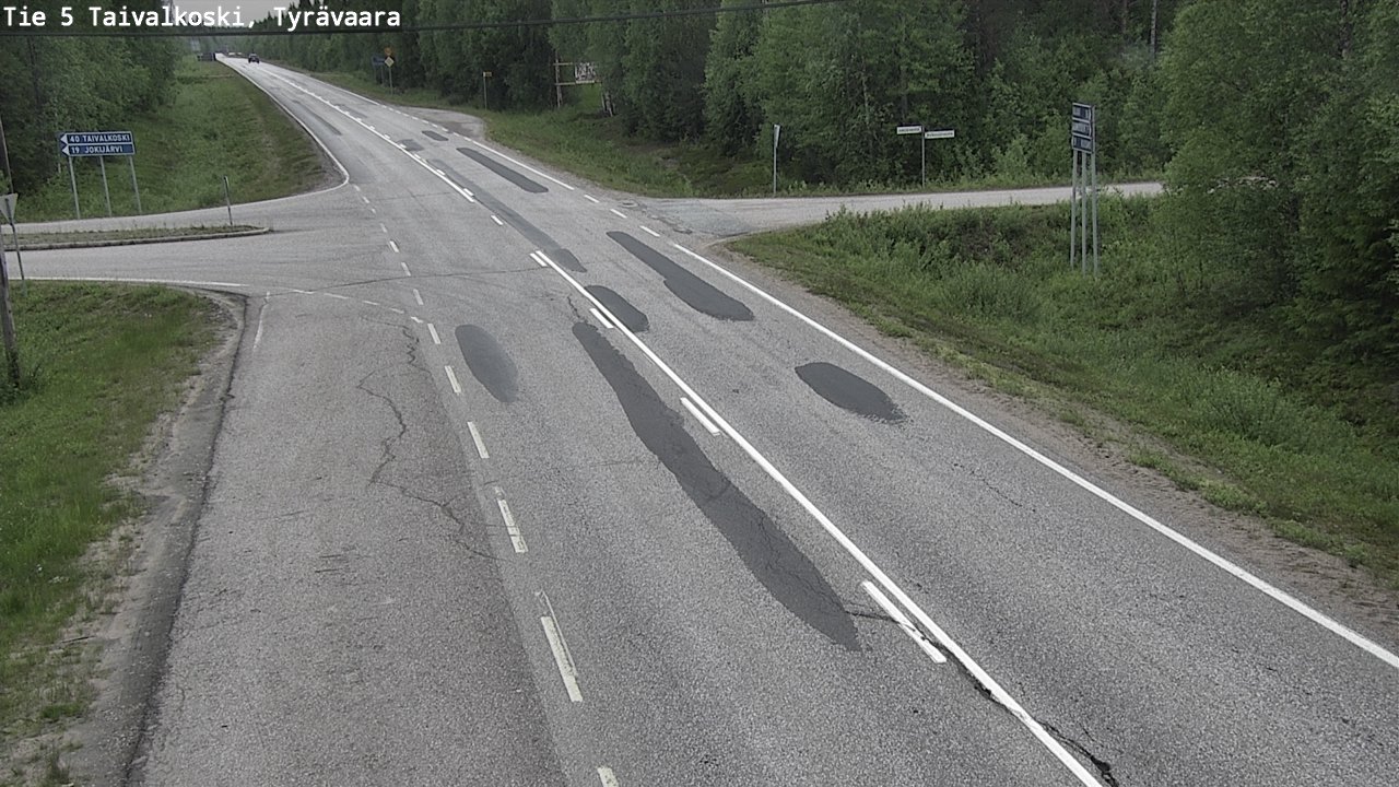 Weather Camera Image Väg 5 Taivalkoski, Tyrävaara, Taivalkoski, Pohjois-Pohjanmaa