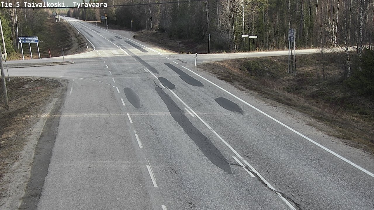 Weather Camera Image Road 5 Taivalkoski, Tyrävaara, Taivalkoski, Pohjois-Pohjanmaa