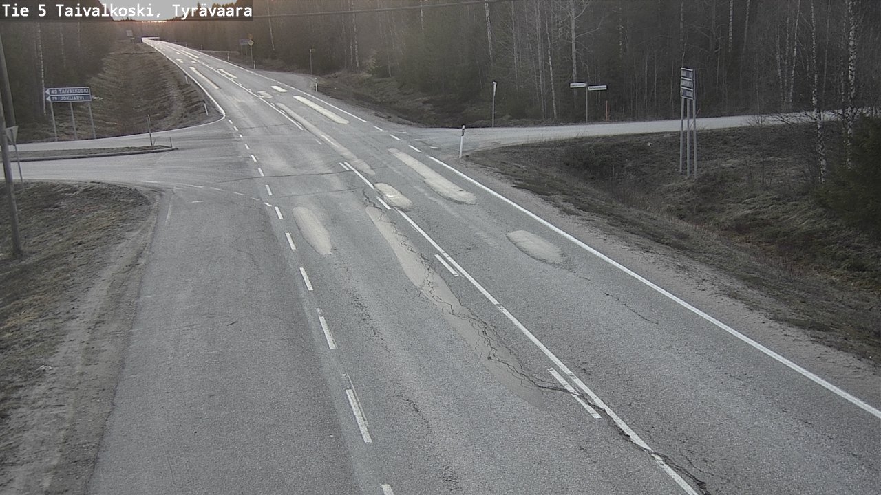 Weather Camera Image Road 5 Taivalkoski, Tyrävaara, Taivalkoski, Pohjois-Pohjanmaa