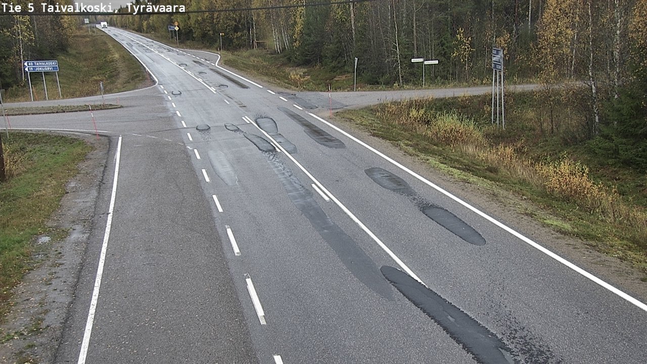 Weather Camera Image Väg 5 Taivalkoski, Tyrävaara, Taivalkoski, Pohjois-Pohjanmaa